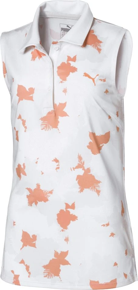 PUMA Girls' Floral Sleeveless Golf Polo Rosewater 3 PUMA Girls' Floral Sleeveless Golf Polo Rosewater