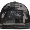 Barstool Sports Men's Ain't No Hobby Patch Trucker Golf Hat Black/camo