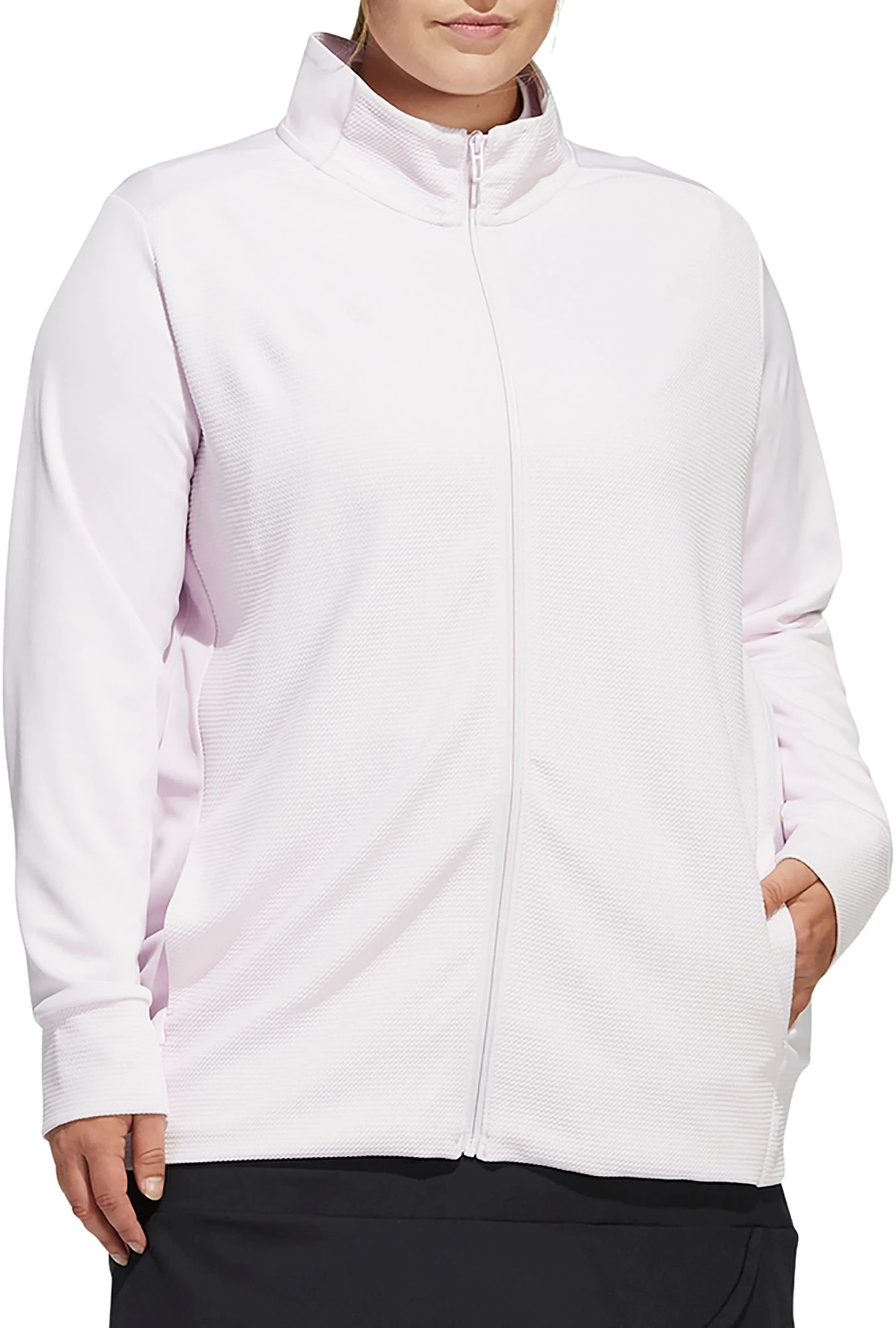 Adidas Women's Textured Full Zip Golf Jacket Crew Navy 8 Adidas Women's Textured Full Zip Golf Jacket Crew Navy - Image 6