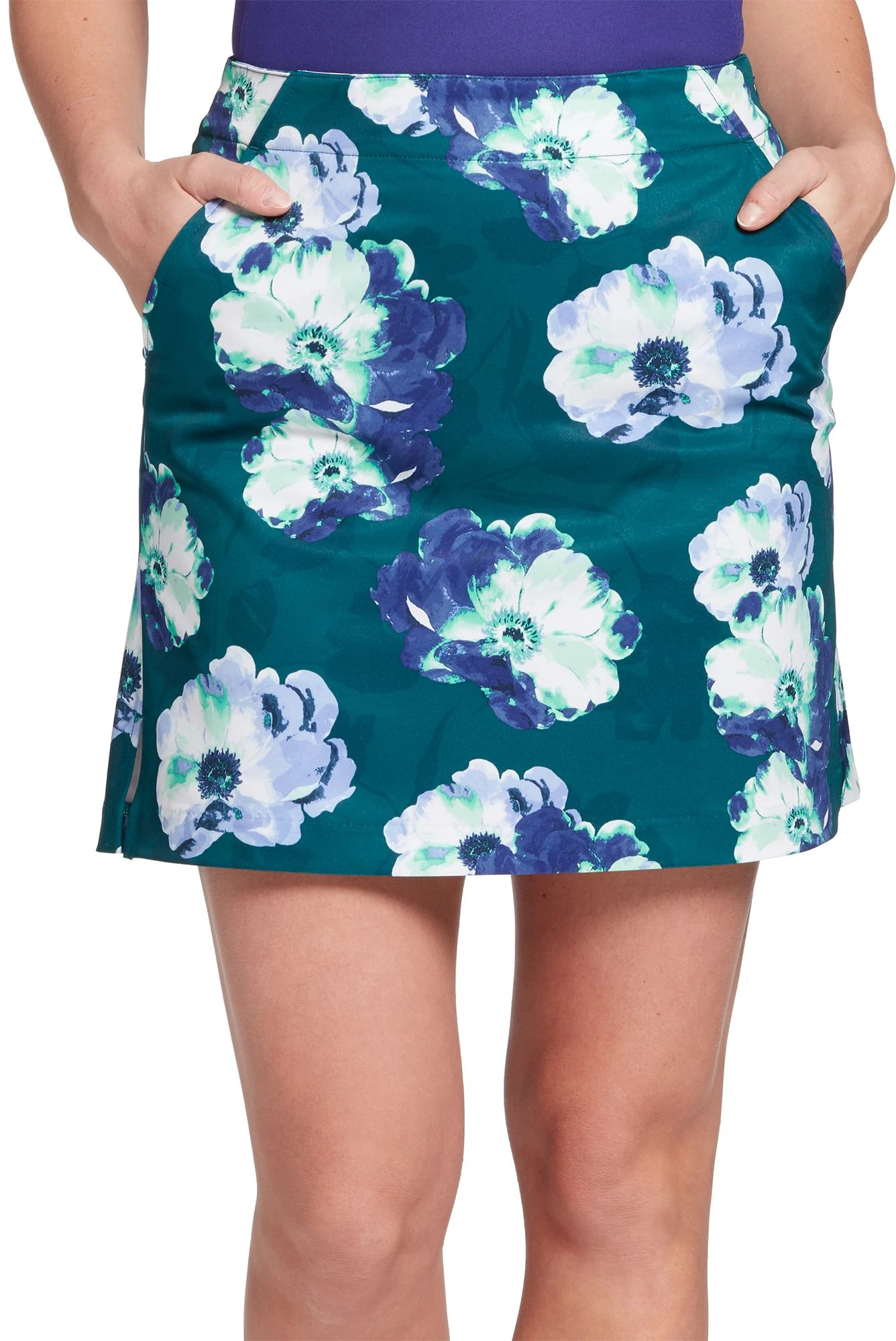Lady Hagen Women's Magnolia Print 17'' Golf Skort Emerald Floral 3 Lady Hagen Women's Magnolia Print 17'' Golf Skort Emerald Floral