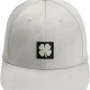 Black Clover Men's Fresh Luck 4 Fitted Golf Hat Silver -Golf Apparel Shop unnamed file 5474