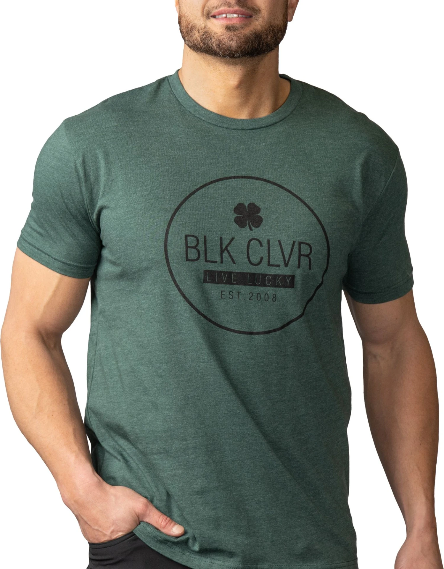 Black Clover Man In Black Short Sleeve Golf T-Shirt For Men Forest Green 3 Black Clover Man In Black Short Sleeve Golf T-Shirt For Men Forest Green