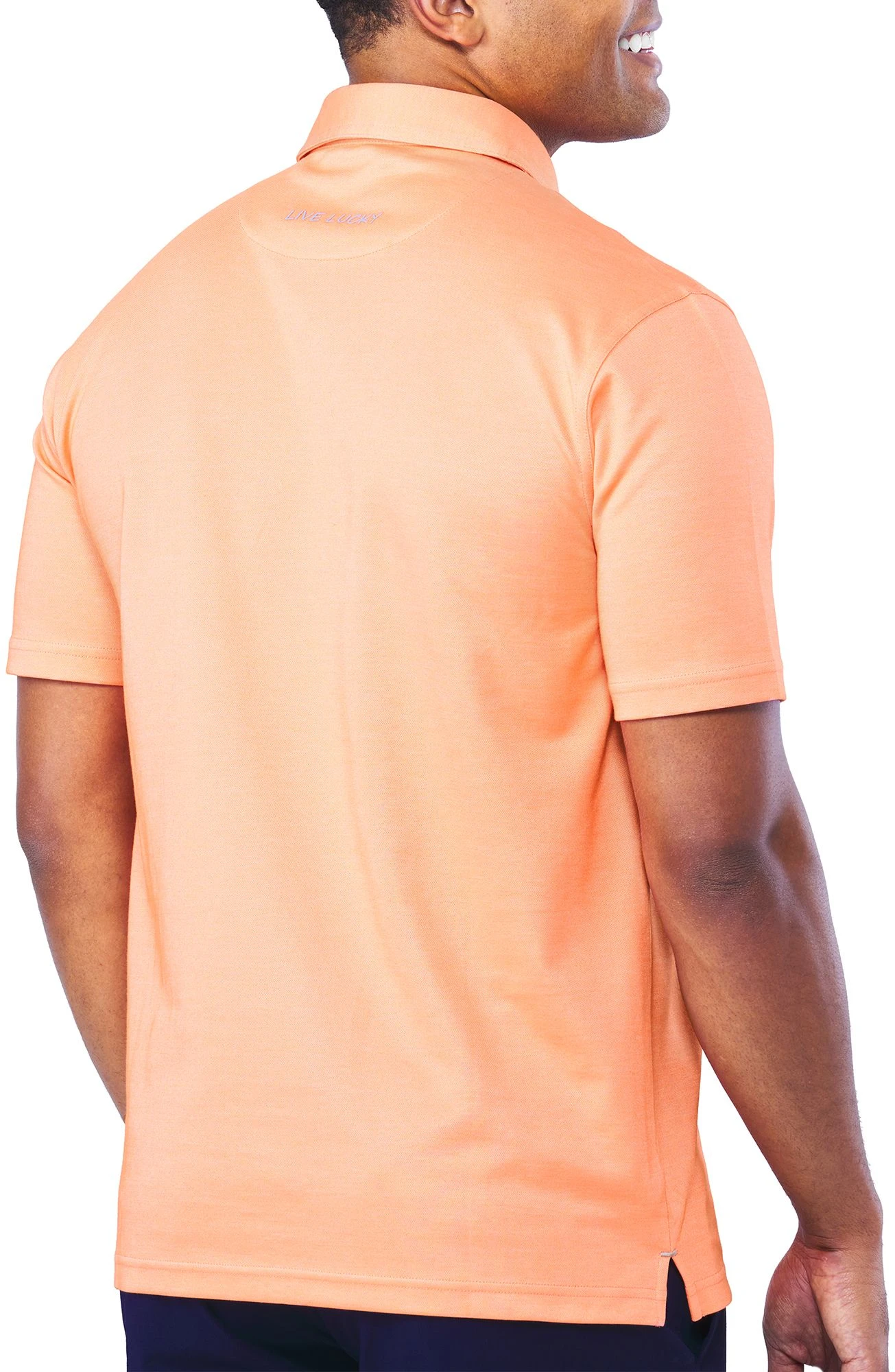 Black Clover Men's Supreme Golf Polo Red Peach 4 Black Clover Men's Supreme Golf Polo Red Peach - Image 2