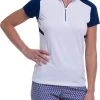 EPNY Women's Short Sleeve Angled Colorblock Polo White Multi 1 EPNY Women's Short Sleeve Angled Colorblock Polo White Multi -Golf Apparel Shop unnamed file 5630