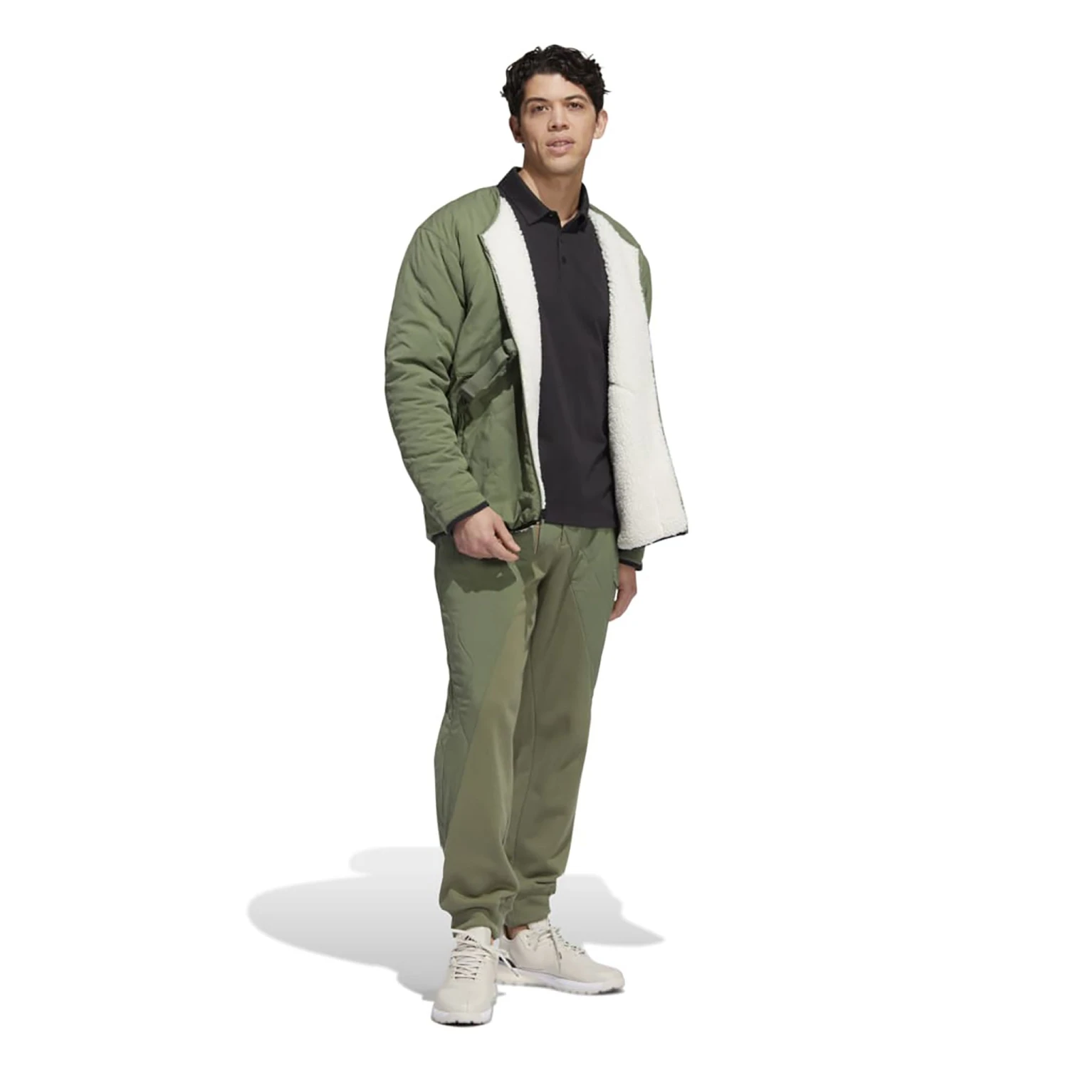 Adidas Men's Adicross Sherpa Jacket Cream White/natural Green 4 Adidas Men's Adicross Sherpa Jacket Cream White/natural Green - Image 2