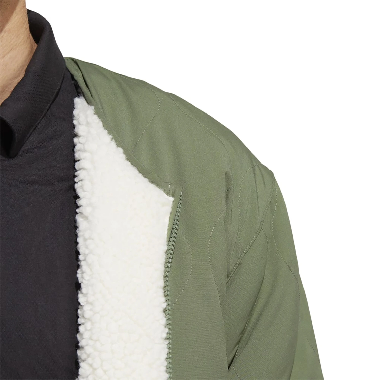 Adidas Men's Adicross Sherpa Jacket Cream White/natural Green 6 Adidas Men's Adicross Sherpa Jacket Cream White/natural Green - Image 4