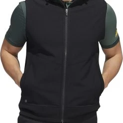 Adidas Men's Statement Full Zip Hooded Vest Black