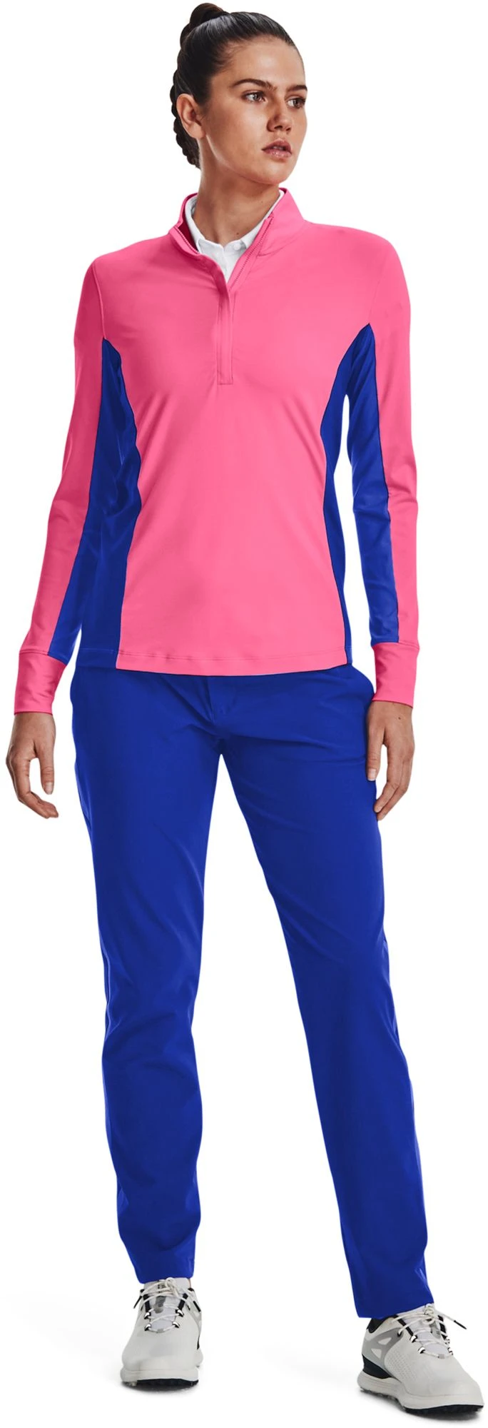 Under Armour Women's Storm Midlayer Golf 1/2 Zip Pnk Puk/vrs Blu/mtlc Slvr 4 Under Armour Women's Storm Midlayer Golf 1/2 Zip Pnk Puk/vrs Blu/mtlc Slvr - Image 2