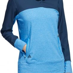 Adidas Women's 1/4 Snap Golf Jacket Blue Rush