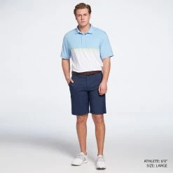 Walter Hagen Men's Perfect 11 Chest Stripe Ombre Golf Polo Ombre Orange Cream -Golf Apparel Shop unnamed file 579