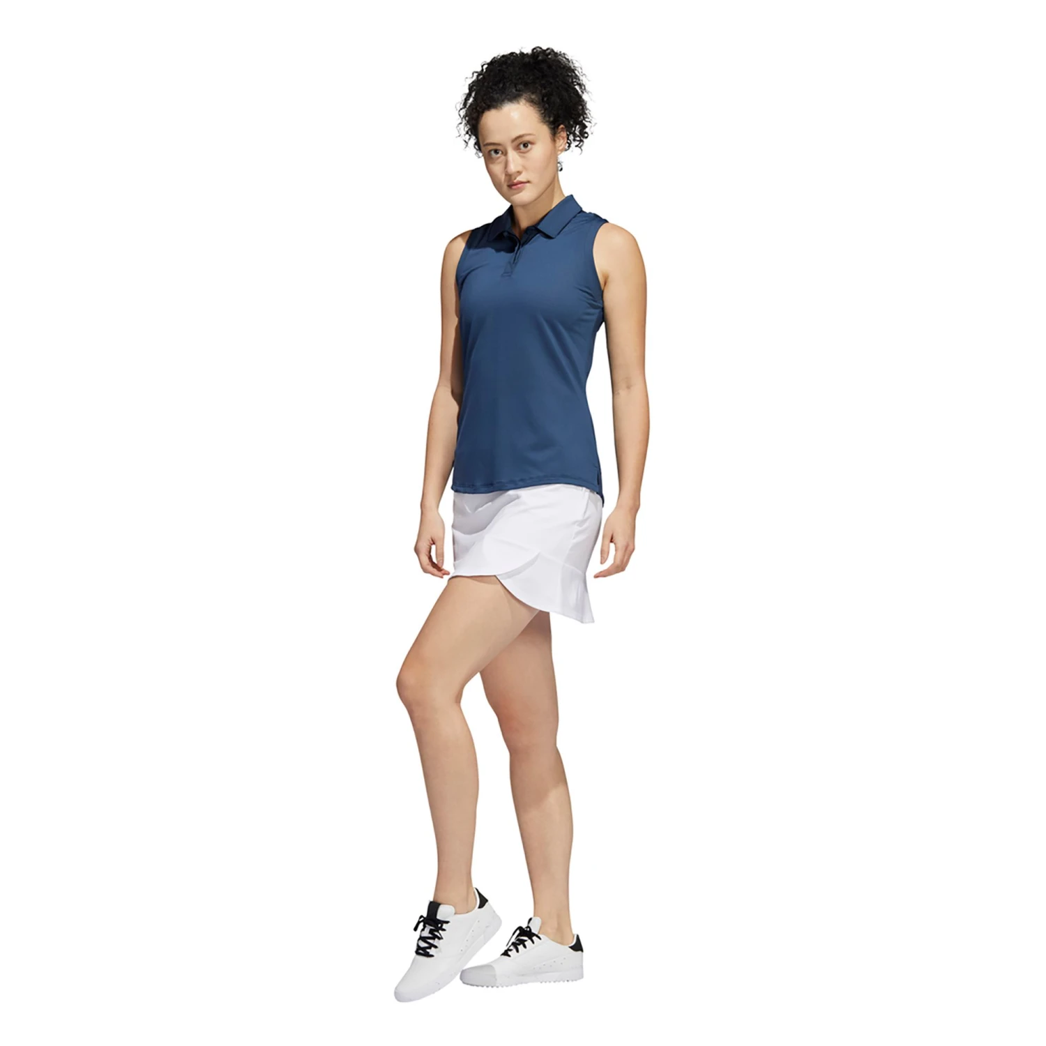 Adidas Women's Sleeveless Golf Polo Crew Navy 4 Adidas Women's Sleeveless Golf Polo Crew Navy - Image 2