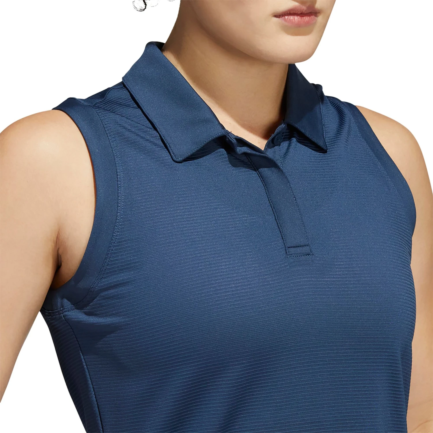 Adidas Women's Sleeveless Golf Polo Crew Navy 7 Adidas Women's Sleeveless Golf Polo Crew Navy - Image 5
