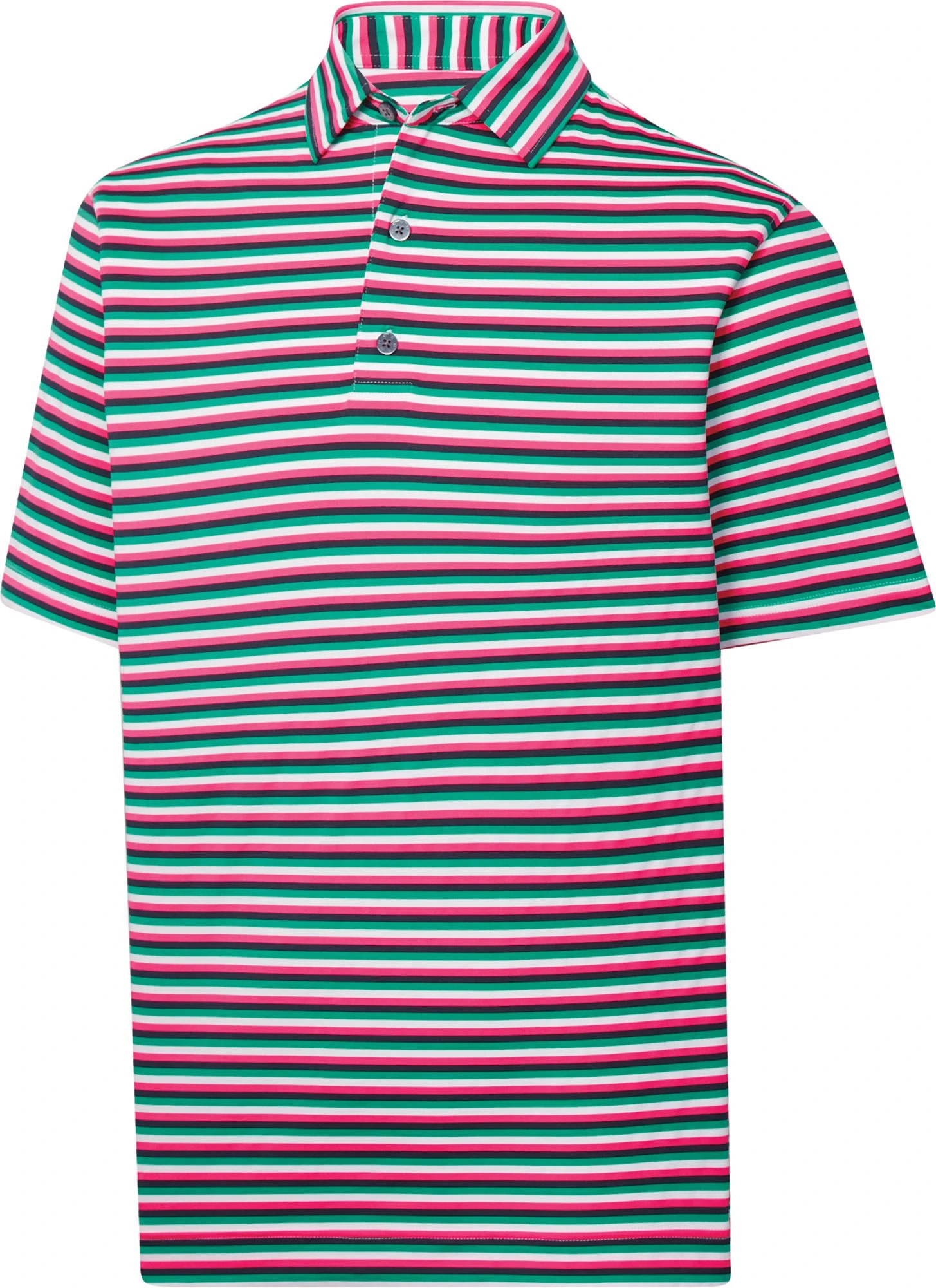 FootJoy Men's Multi Stripe Lisle Golf Polo White/watermelon 3 FootJoy Men's Multi Stripe Lisle Golf Polo White/watermelon