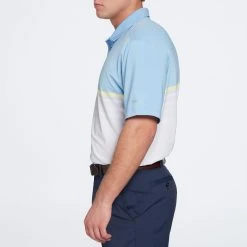 Walter Hagen Men's Perfect 11 Chest Stripe Ombre Golf Polo Ombre Orange Cream -Golf Apparel Shop unnamed file 581