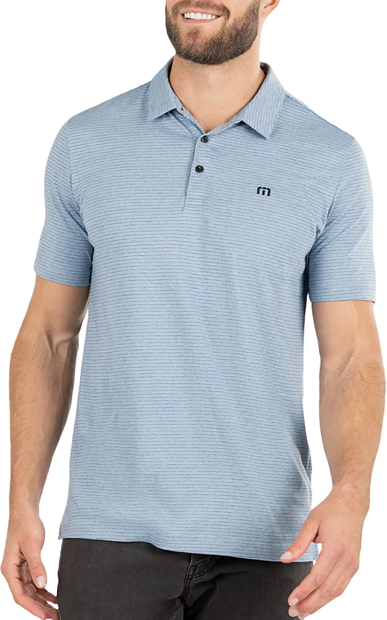 TravisMathew Men's Soho Golf Polo Faded Denim 3 TravisMathew Men's Soho Golf Polo Faded Denim