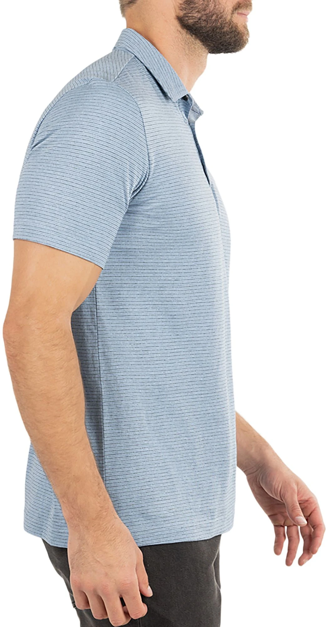 TravisMathew Men's Soho Golf Polo Faded Denim 5 TravisMathew Men's Soho Golf Polo Faded Denim - Image 3