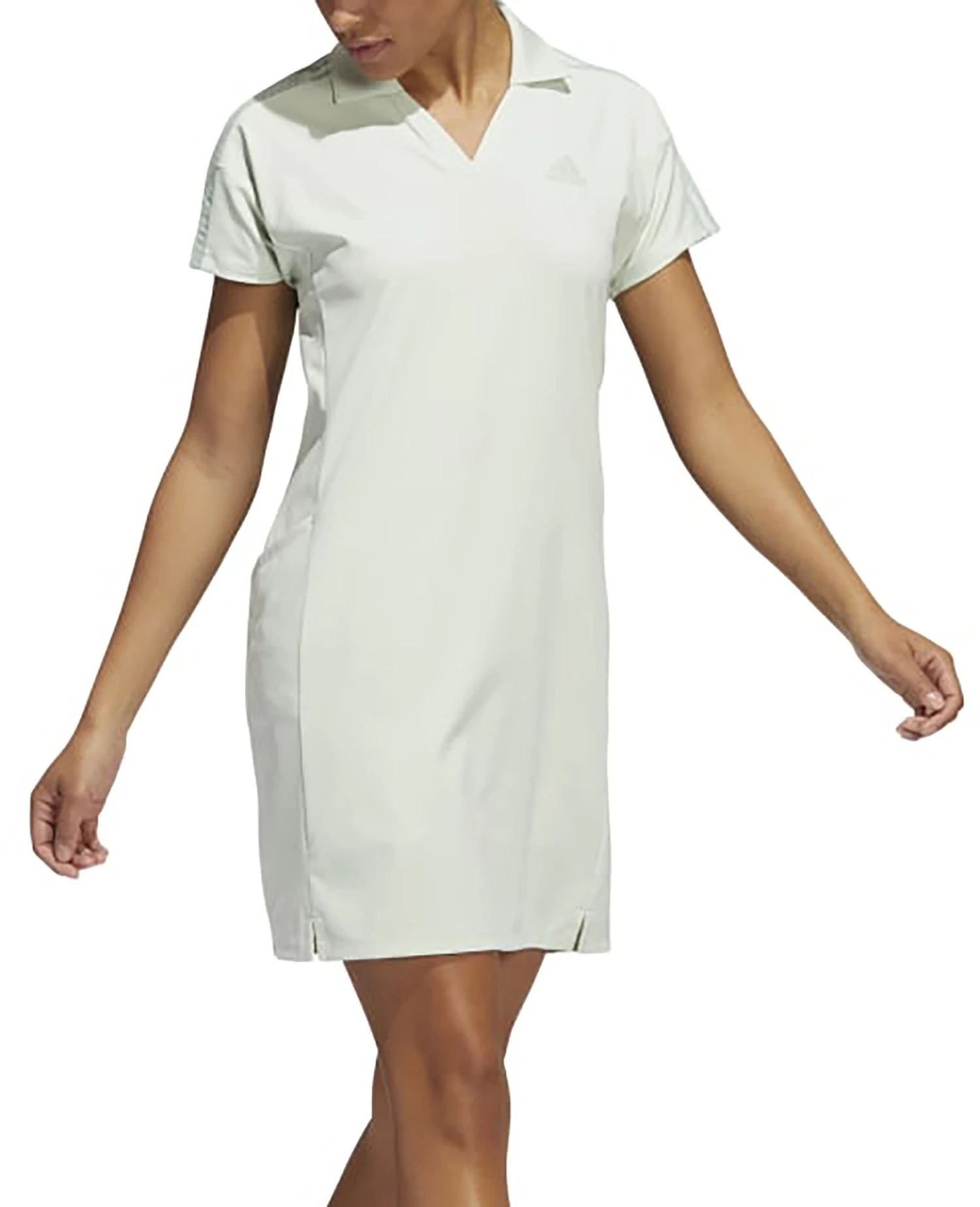 Adidas Women's 3 Stripes Golf Dress Linen Green 6 Adidas Women's 3 Stripes Golf Dress Linen Green - Image 4