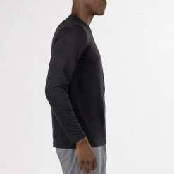 TravisMathew Men's Playlist Long Sleeve Golf T-Shirt Black -Golf Apparel Shop unnamed file 5961