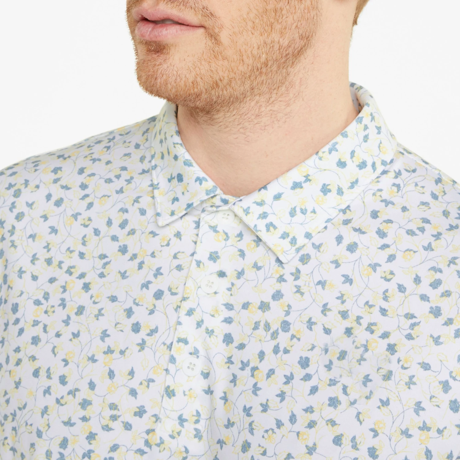 PUMA Men's MATTR Fancy Plants Golf Polo Bright White/mustard Seed 6 PUMA Men's MATTR Fancy Plants Golf Polo Bright White/mustard Seed - Image 4