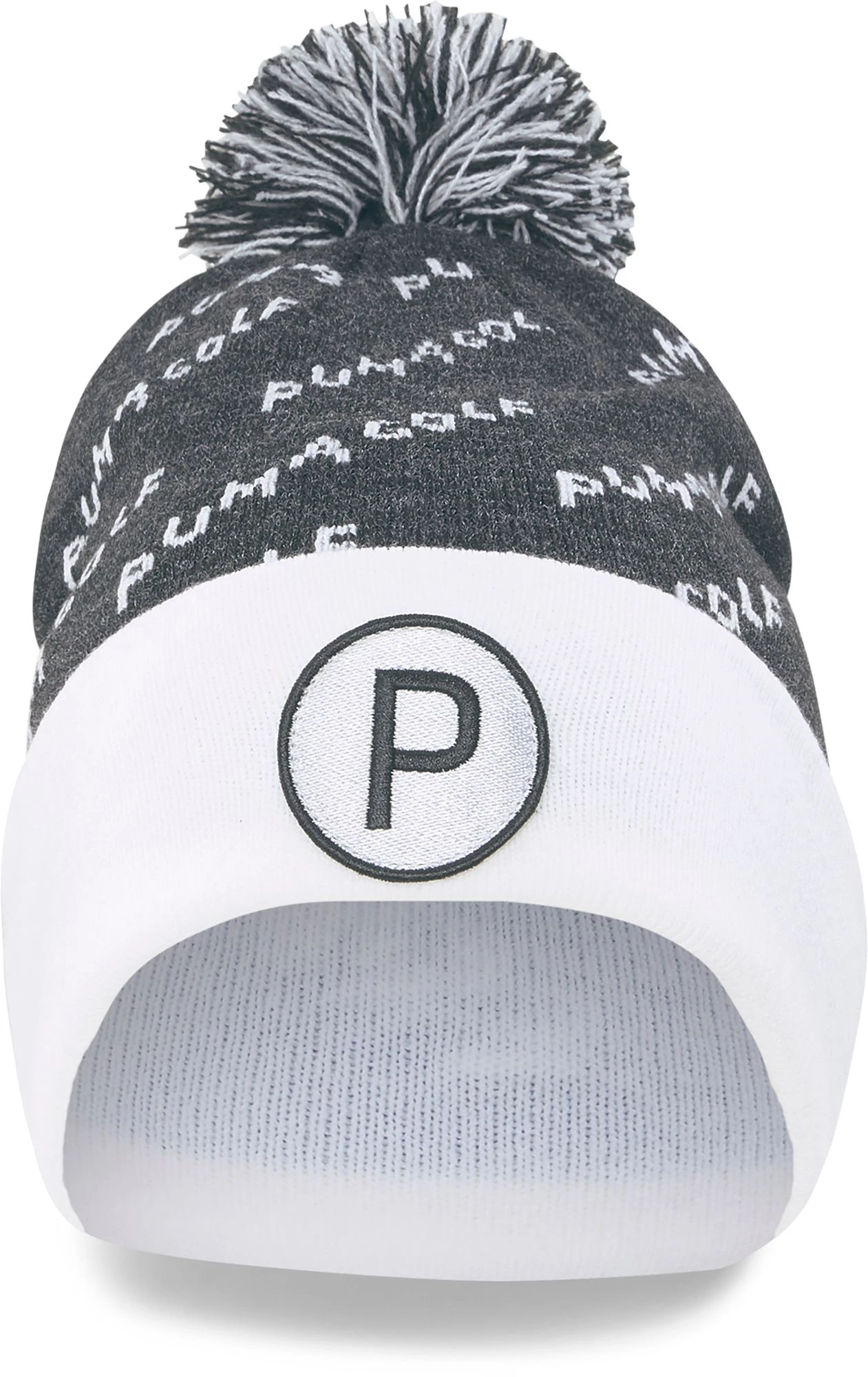 PUMA Men's Golf P Removable Pom Beanie Blue/white 4 PUMA Men's Golf P Removable Pom Beanie Blue/white - Image 2