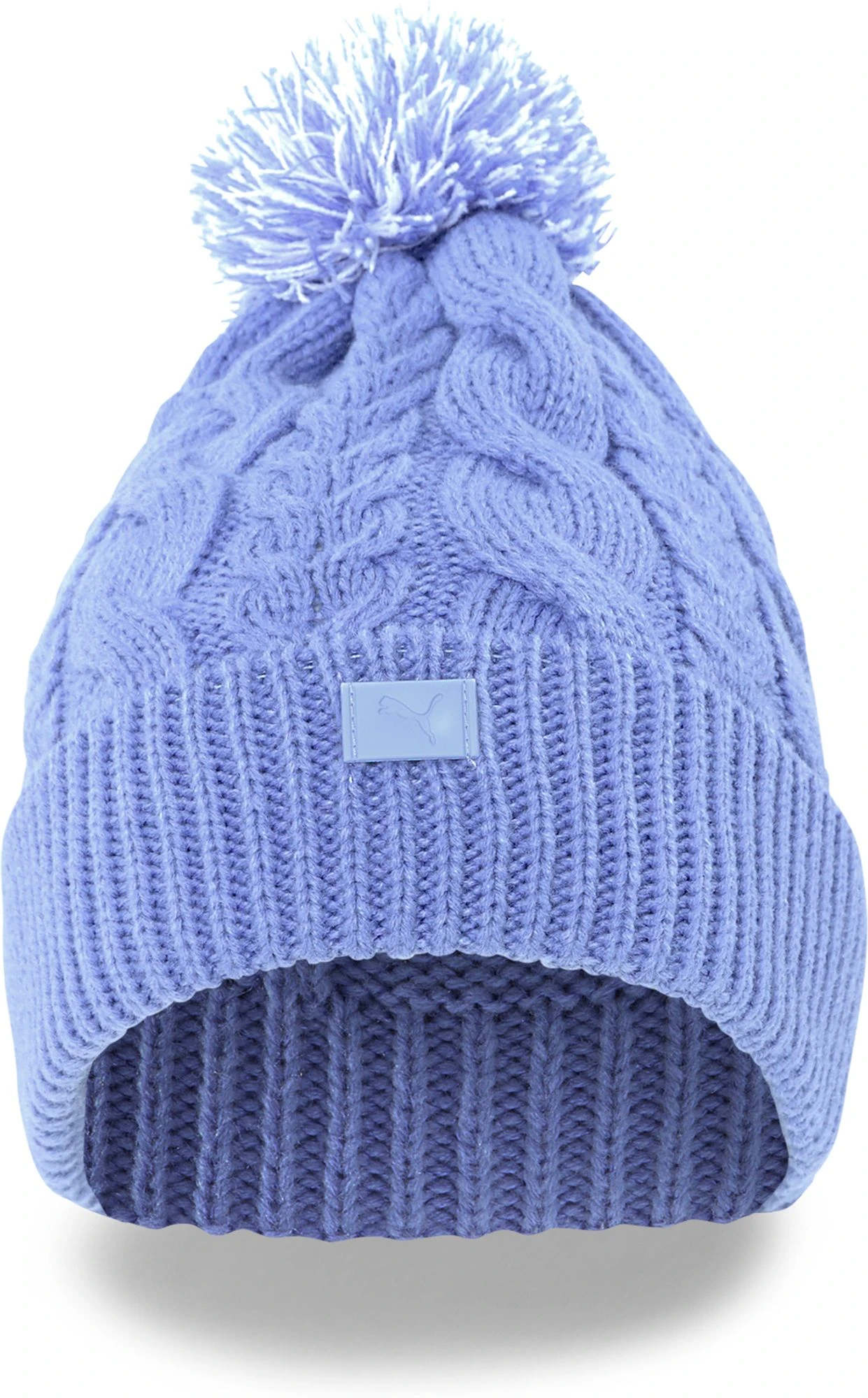 PUMA Women's Golf Cable Pom Beanie Navy/white 4 PUMA Women's Golf Cable Pom Beanie Navy/white - Image 2