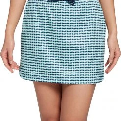 Lady Hagen Women's 16" Side Rib Fashion Golf Skort Retro Geo Celestial Mint
