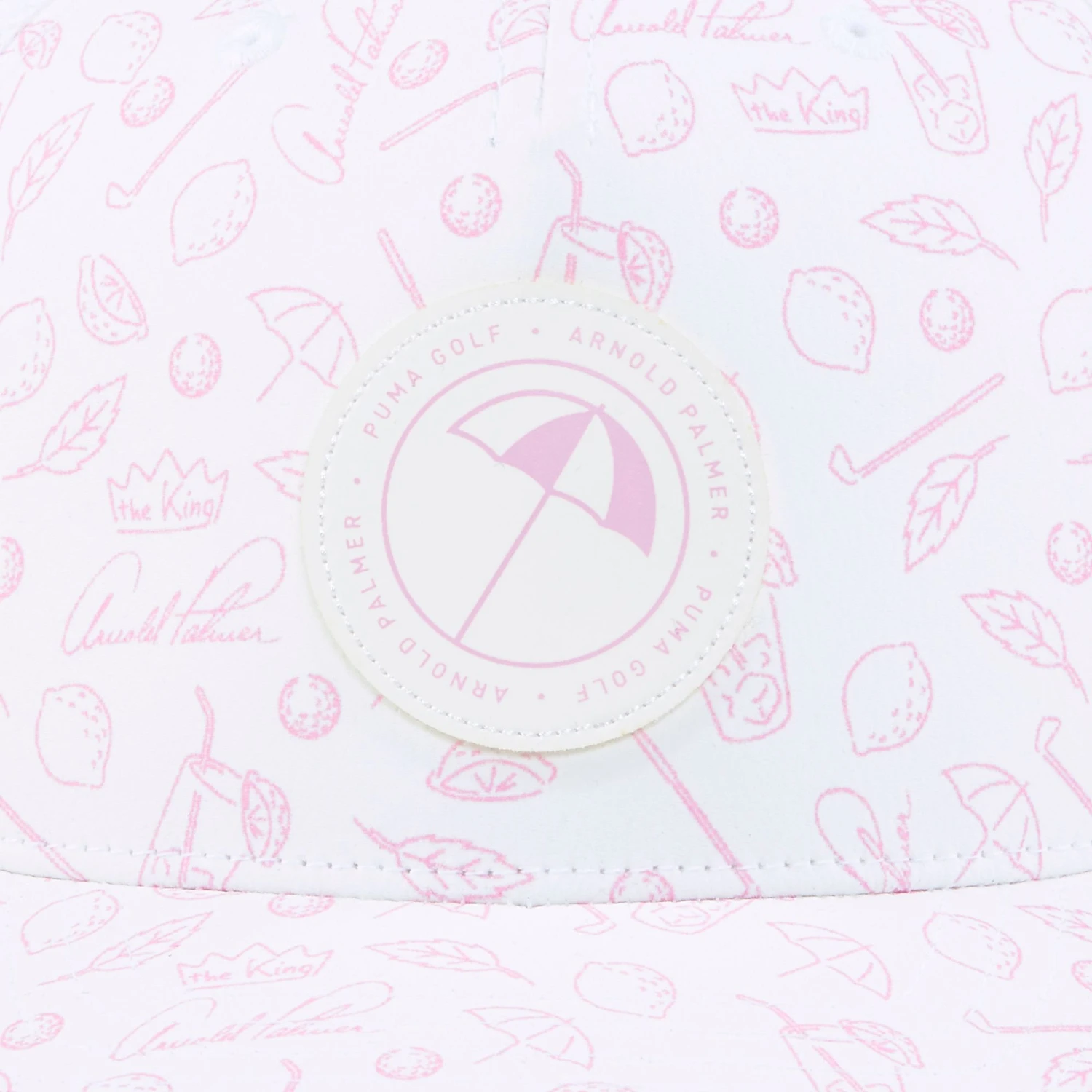 PUMA Men's Golf Arnold Palmer King Snapback Hat White/pink 6 PUMA Men's Golf Arnold Palmer King Snapback Hat White/pink - Image 4