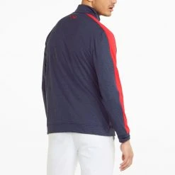 PUMA Men's Volition United T7 Golf 1/4 Zip Navy Blazer Htr/brght Wht -Golf Apparel Shop unnamed file 6213