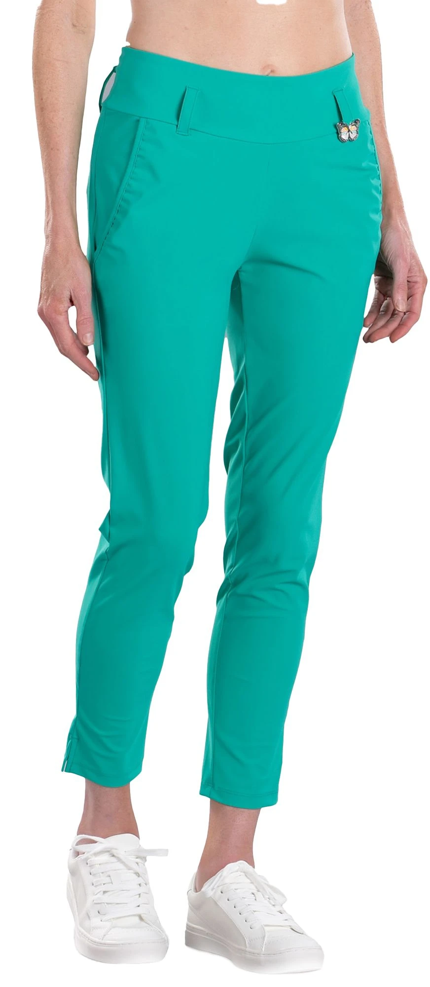 SwingDish Women's Linda Skinny Golf Pants Teal 3 SwingDish Women's Linda Skinny Golf Pants Teal