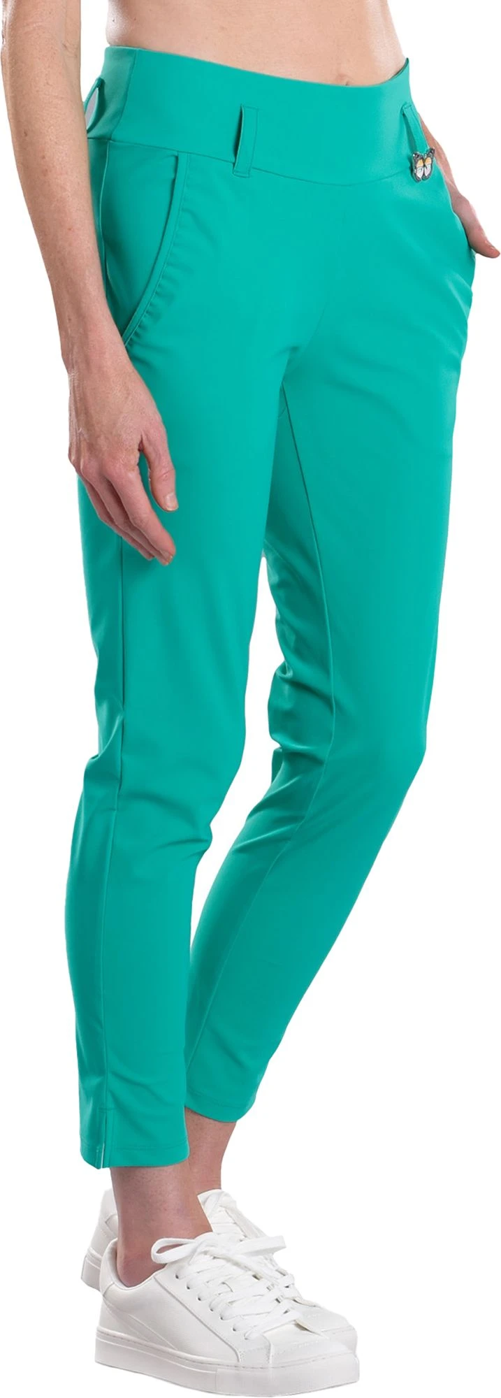 SwingDish Women's Linda Skinny Golf Pants Teal 5 SwingDish Women's Linda Skinny Golf Pants Teal - Image 3