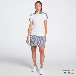 Lady Hagen Women's Printed Block Short Sleeve Golf Polo Sparklers White/dark Navy -Golf Apparel Shop unnamed file 637