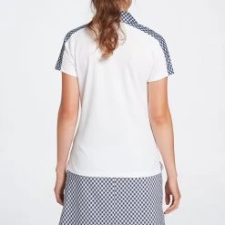 Lady Hagen Women's Printed Block Short Sleeve Golf Polo Sparklers White/dark Navy -Golf Apparel Shop unnamed file 638