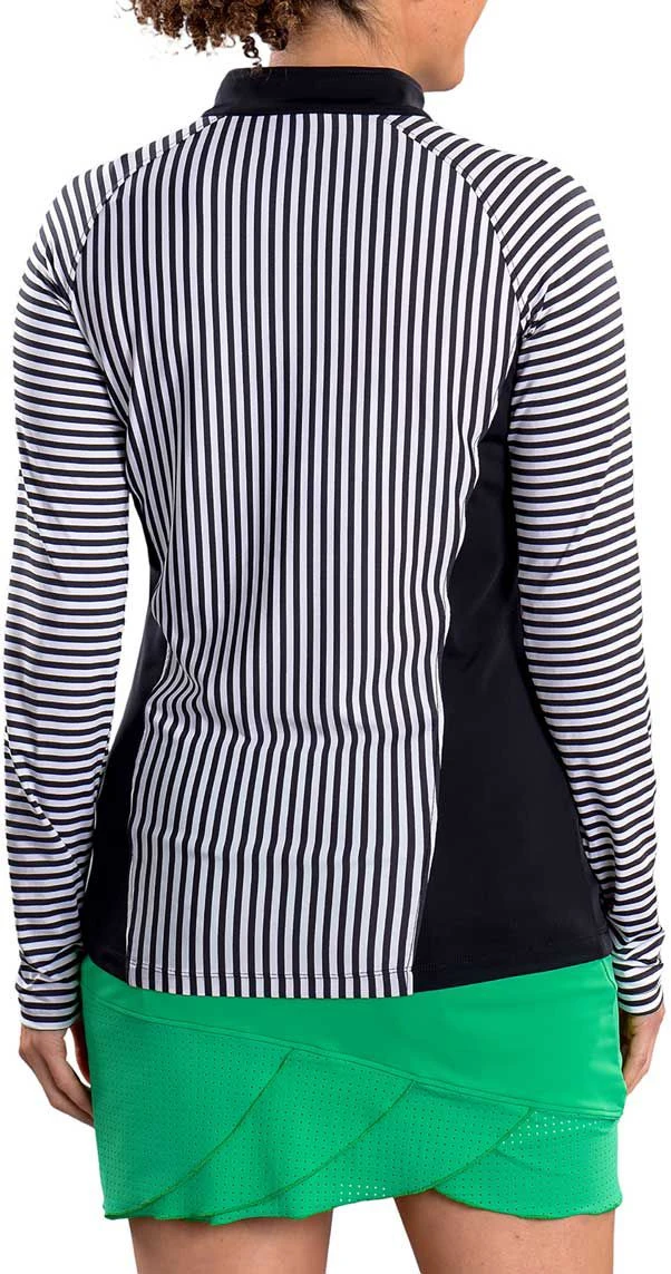 SwingDish Women's Abby Stripe Long Sleeve Golf Top Black/white Stripe 4 SwingDish Women's Abby Stripe Long Sleeve Golf Top Black/white Stripe - Image 2