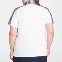 Lady Hagen Women's Printed Block Short Sleeve Golf Polo Sparklers White/dark Navy -Golf Apparel Shop unnamed file 641