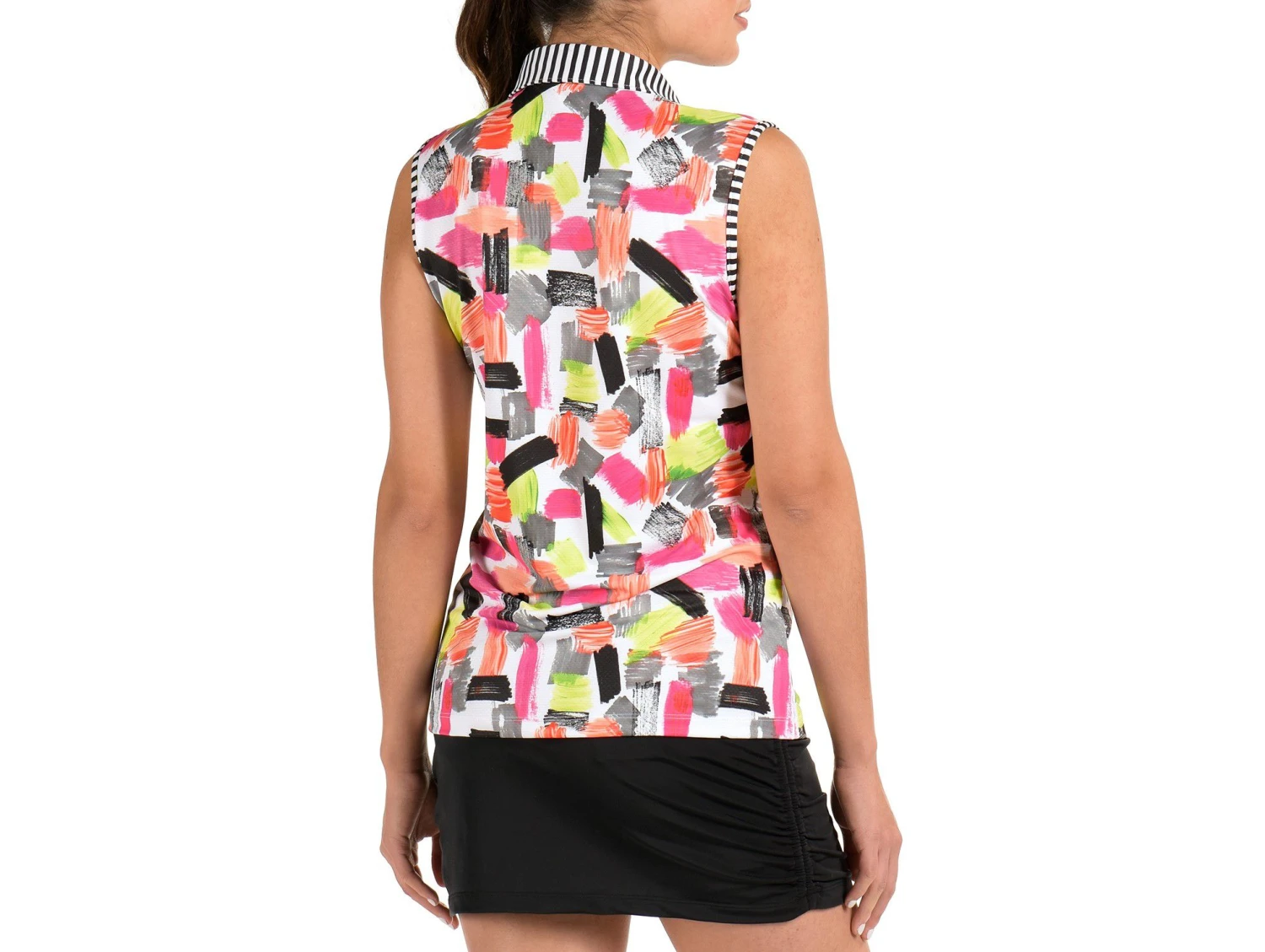 SwingDish Women's London Pink Sleeveless Golf Polo 4 SwingDish Women's London Pink Sleeveless Golf Polo - Image 2