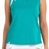SwingDish SwishDish Women's Roxanne White Golf Top Teal 2 SwingDish SwishDish Women's Roxanne White Golf Top Teal -Golf Apparel Shop unnamed file 6445