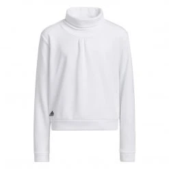 Adidas Girls' Mock Neck Golf Sweatshirt White