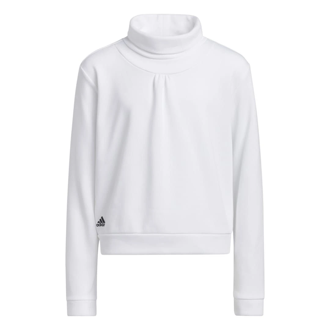 Adidas Girls' Mock Neck Golf Sweatshirt White 3 Adidas Girls' Mock Neck Golf Sweatshirt White