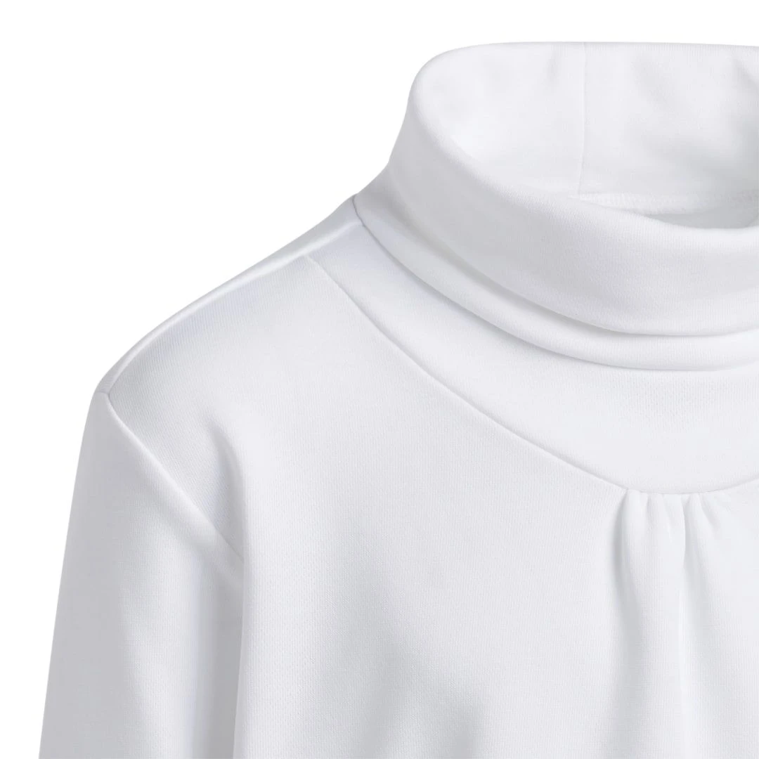 Adidas Girls' Mock Neck Golf Sweatshirt White 6 Adidas Girls' Mock Neck Golf Sweatshirt White - Image 4