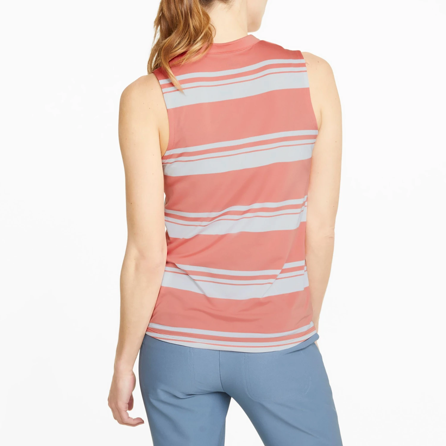 PUMA Women's CLOUDSPUN Valley Stripe Sleeveless Polo Lavendar Pop 5 PUMA Women's CLOUDSPUN Valley Stripe Sleeveless Polo Lavendar Pop - Image 3