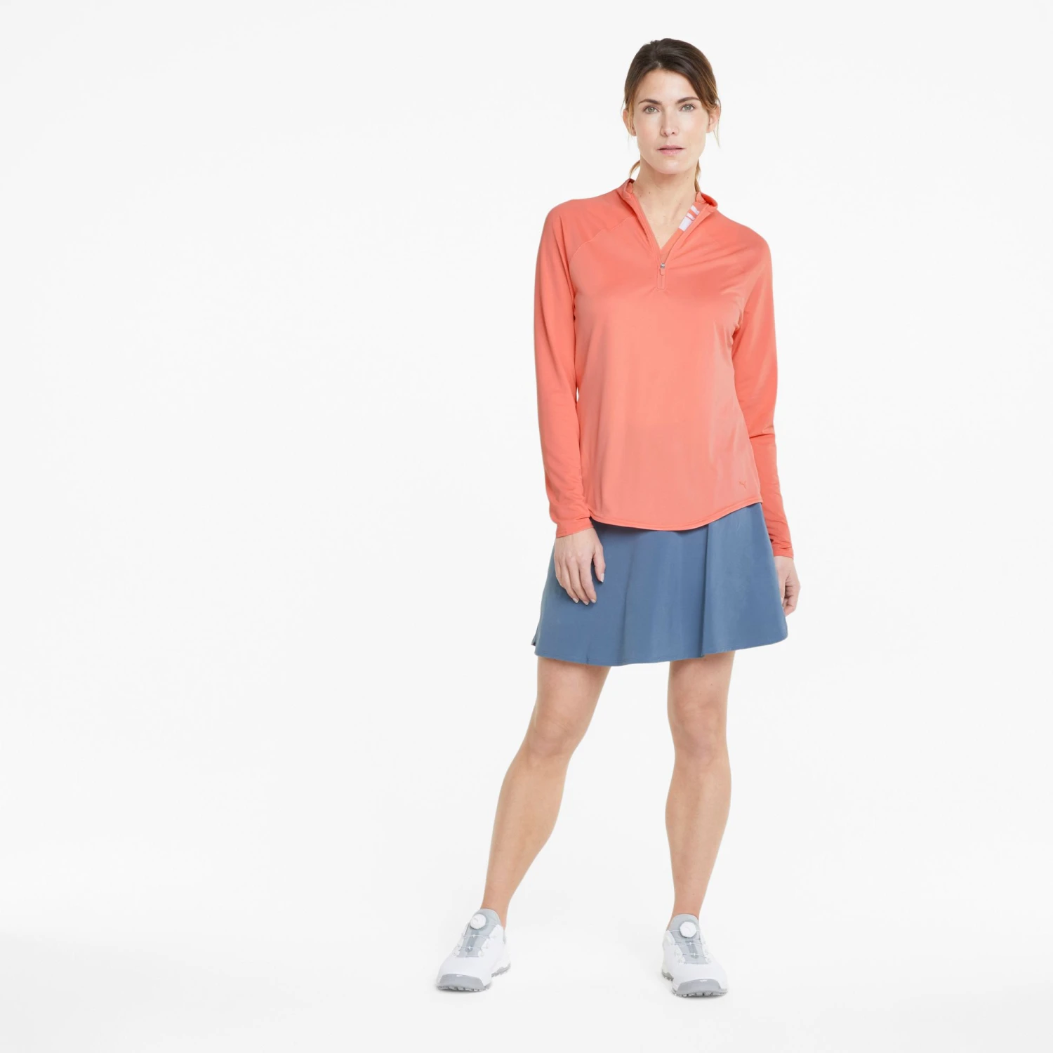 PUMA Women's Shine Golf 1/4 Zip Carnation Pink 4 PUMA Women's Shine Golf 1/4 Zip Carnation Pink - Image 2