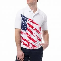 Sansoleil Men's Soltek Ice Short Sleeve Print Polo America