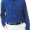 Sansoleil Men's Soltek Ice Long Sleeve Print Polo Flag Day Navy -Golf Apparel Shop unnamed file 6594