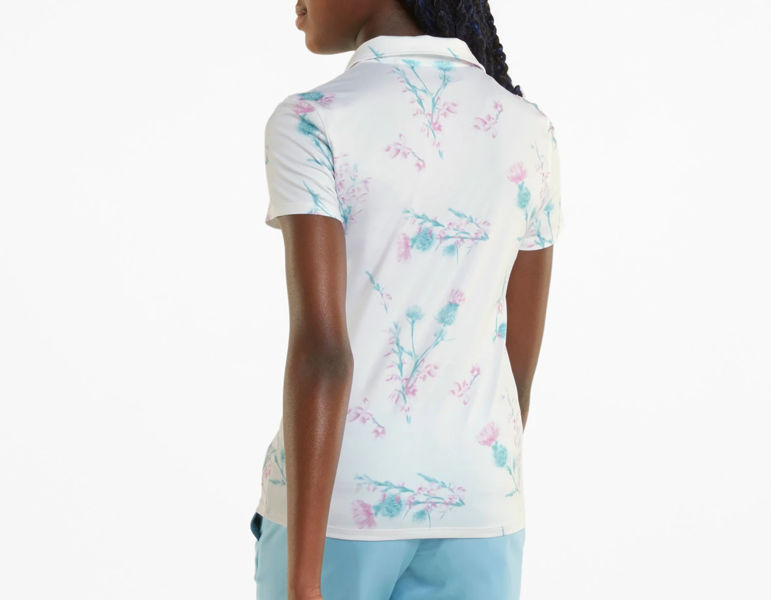 PUMA Girls' MATTR Lowlands Golf Polo Bright White/mauve Pop 5 PUMA Girls' MATTR Lowlands Golf Polo Bright White/mauve Pop - Image 3