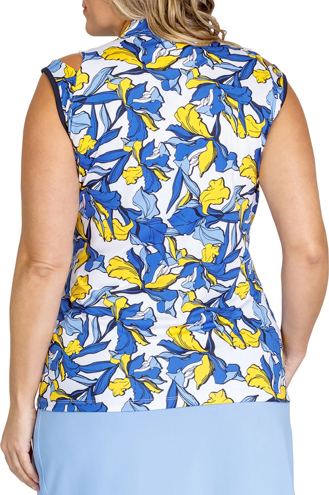 Tail Women's 1/4 Zip Sleeveless Floral Golf Shirt Trellis Dance 8 Tail Women's 1/4 Zip Sleeveless Floral Golf Shirt Trellis Dance - Image 6