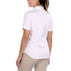 SwingDish Women's Caitlyn Button Up Golf Shirt Coral Pink -Golf Apparel Shop unnamed file 6775