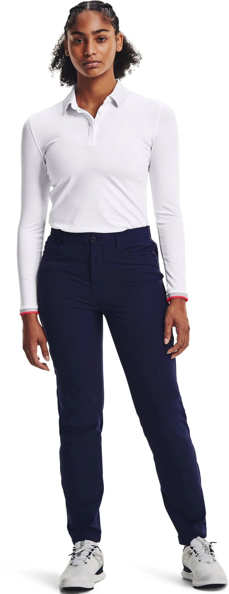 Under Armour Women's Zinger Long Sleeve Golf Polo White/halo Gray 4 Under Armour Women's Zinger Long Sleeve Golf Polo White/halo Gray - Image 2