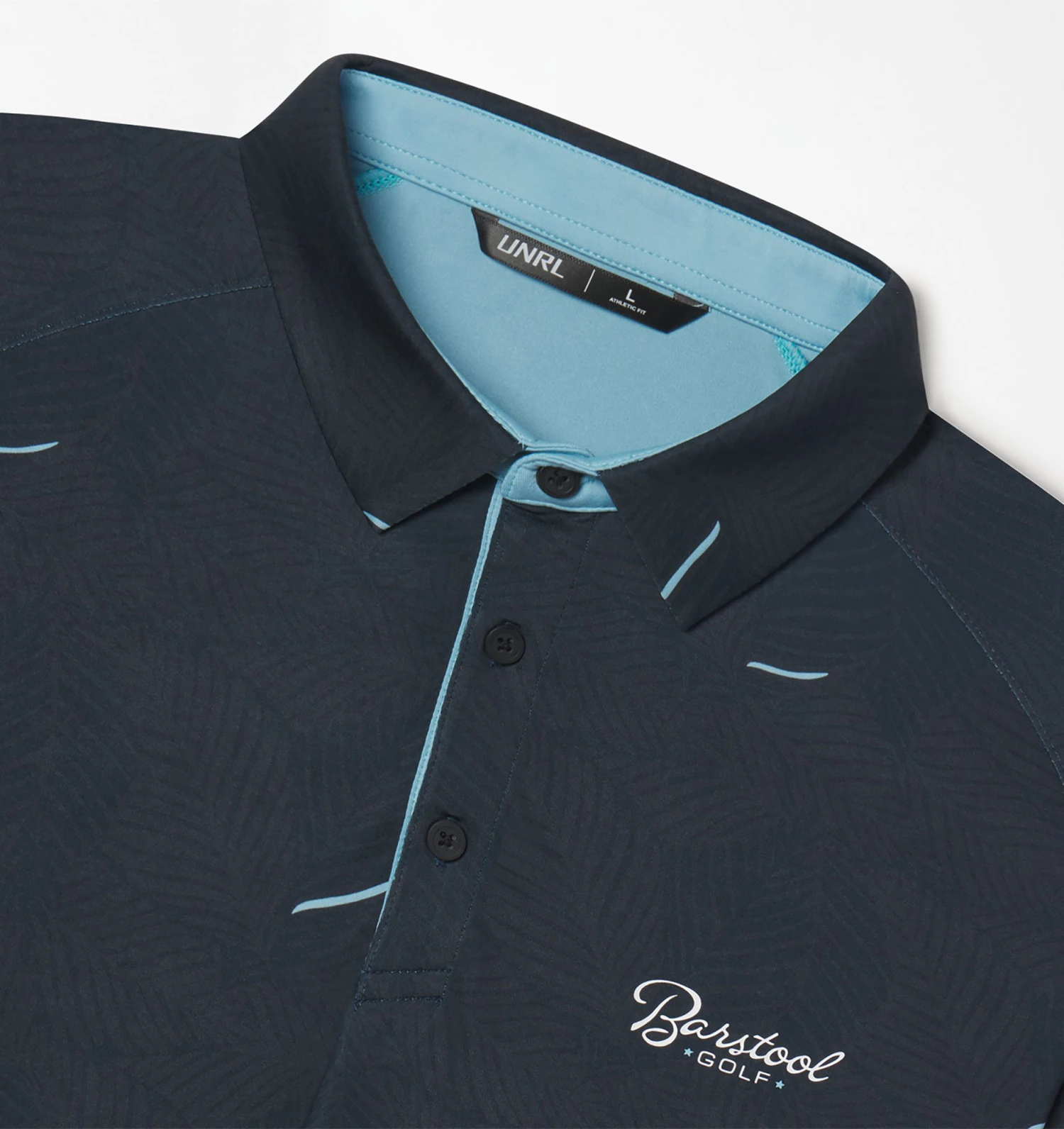 Barstool Sports Men's Jungle Golf Polo Charcoal/blue 4 Barstool Sports Men's Jungle Golf Polo Charcoal/blue - Image 2