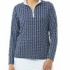 SanSoleil Women's Solshine Printed 1/4 Zip Long Sleeve Golf Top Dotty Cobalt 1 SanSoleil Women's Solshine Printed 1/4 Zip Long Sleeve Golf Top Dotty Cobalt -Golf Apparel Shop unnamed file 6804
