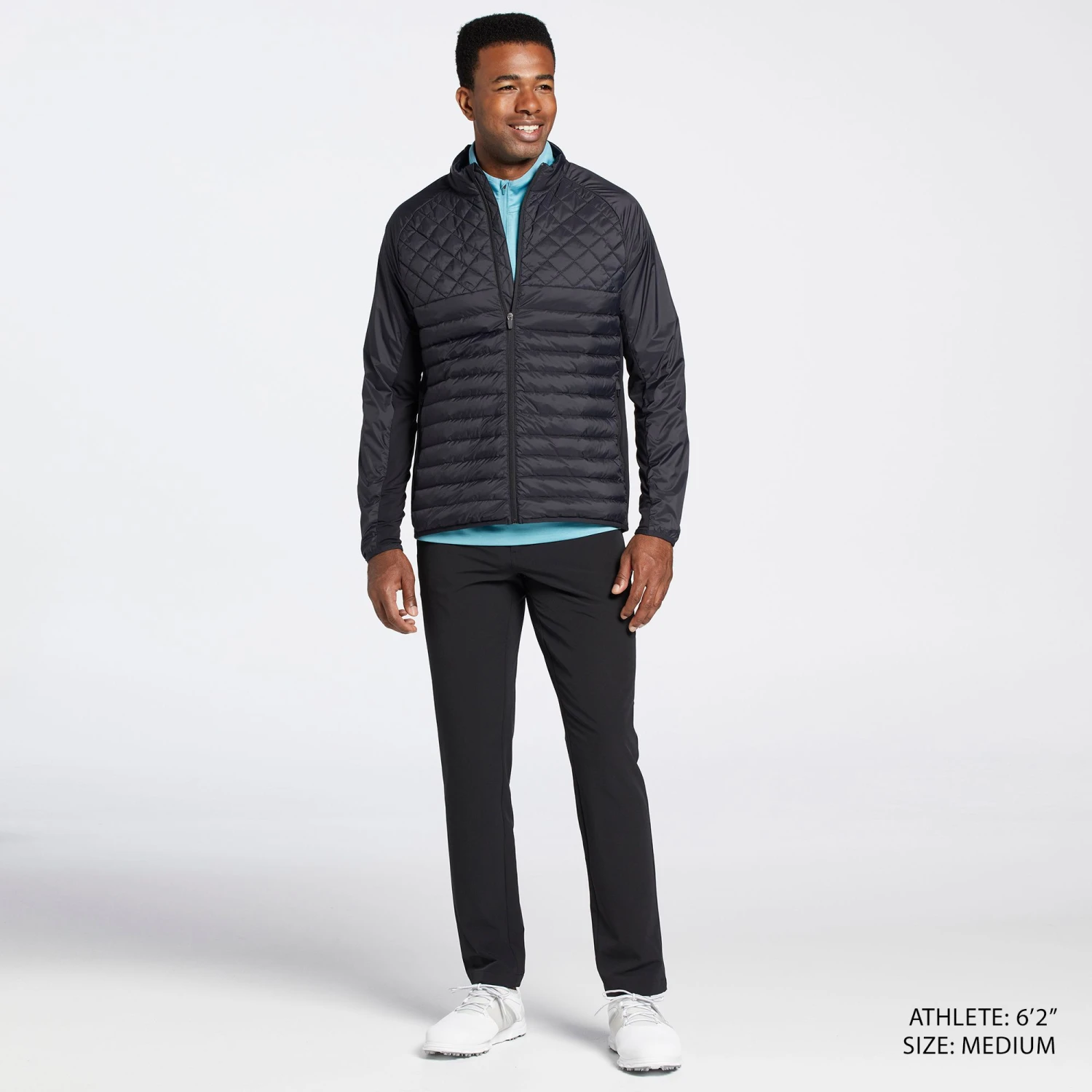 Walter Hagen Perfect 11 Lightweight Thermal Full-Zip Golf Jacket For Men Black 4 Walter Hagen Perfect 11 Lightweight Thermal Full-Zip Golf Jacket For Men Black - Image 2